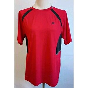 Russell Men's T-Shirt Size M Short Sleeve Red with Black Accents Dri-Power